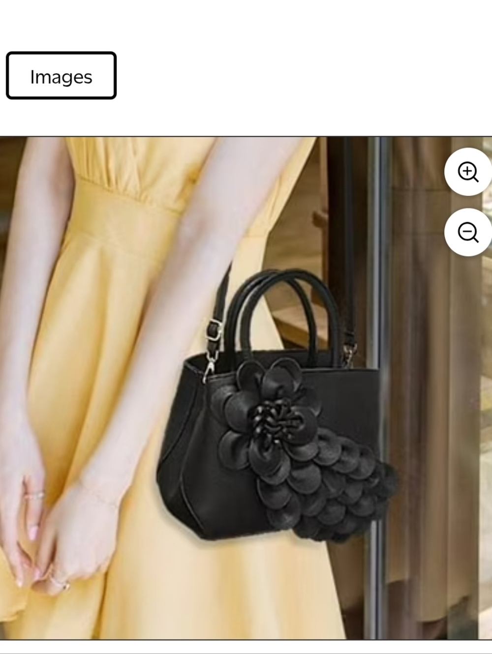 🆕️👜  BLACK FLORAL CASCADING PETAL HANDBAG / PURSE👜 - Picture 12 of 16
